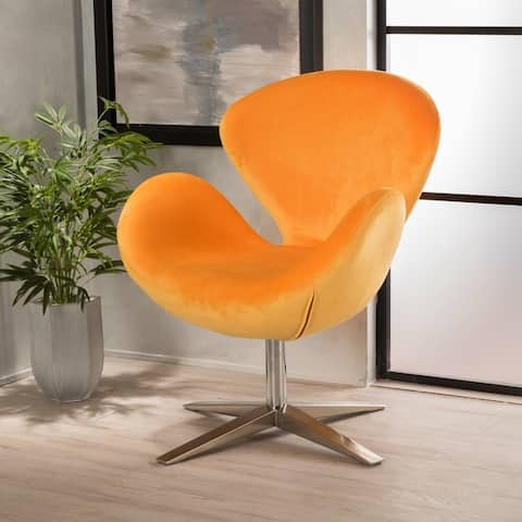Athena Velvet Modern Swivel Petal Chair by Christopher Knight Home