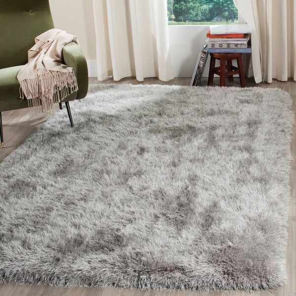 Safavieh Handmade Venice Shag Silver Pearl Rug - 6' X 9'