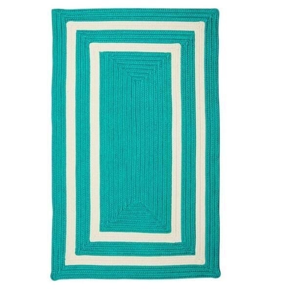 All-season Indoor/Outdoor Braided Reversible Rug USA MADE - 2' x 3' - Turquoise