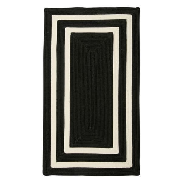 All-season Indoor/Outdoor Braided Reversible Rug USA MADE - 2' x 4' - Black