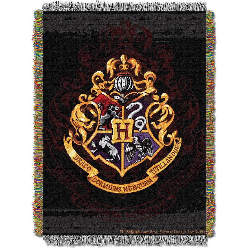 Warner Brothers Harry Potter Hogwarts Decor Woven Tapestry Throw
