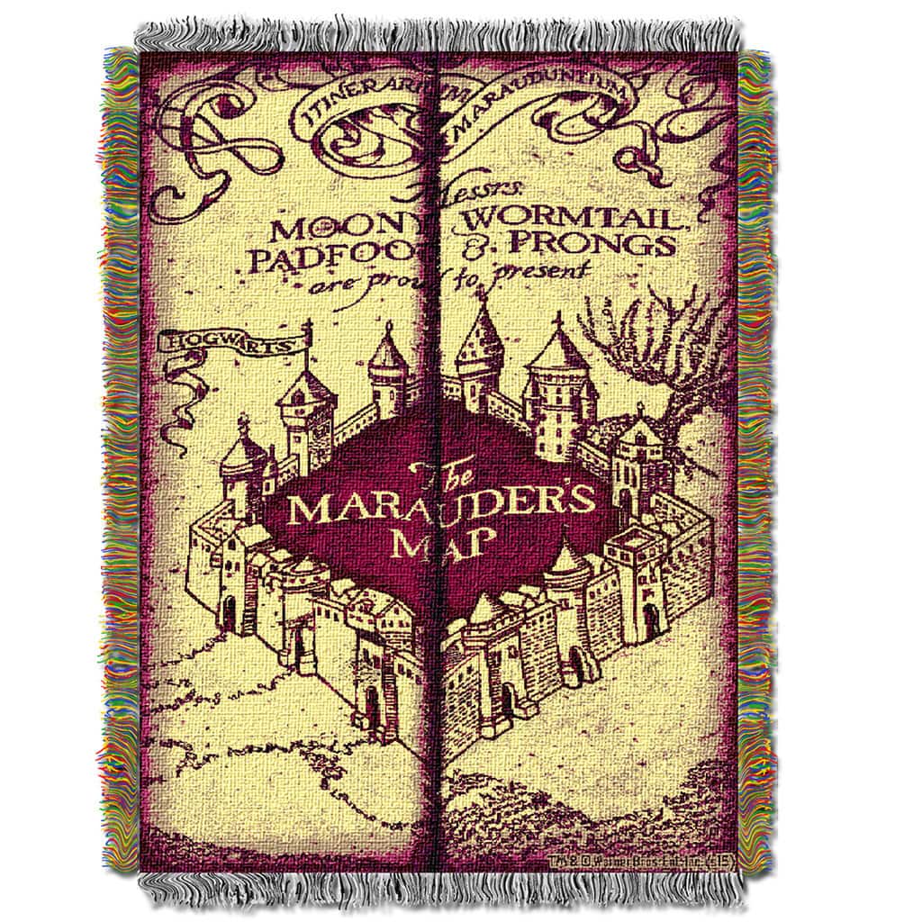 Warner Brothers Harry Potter Marauders Map Tapestry Throw Blanket