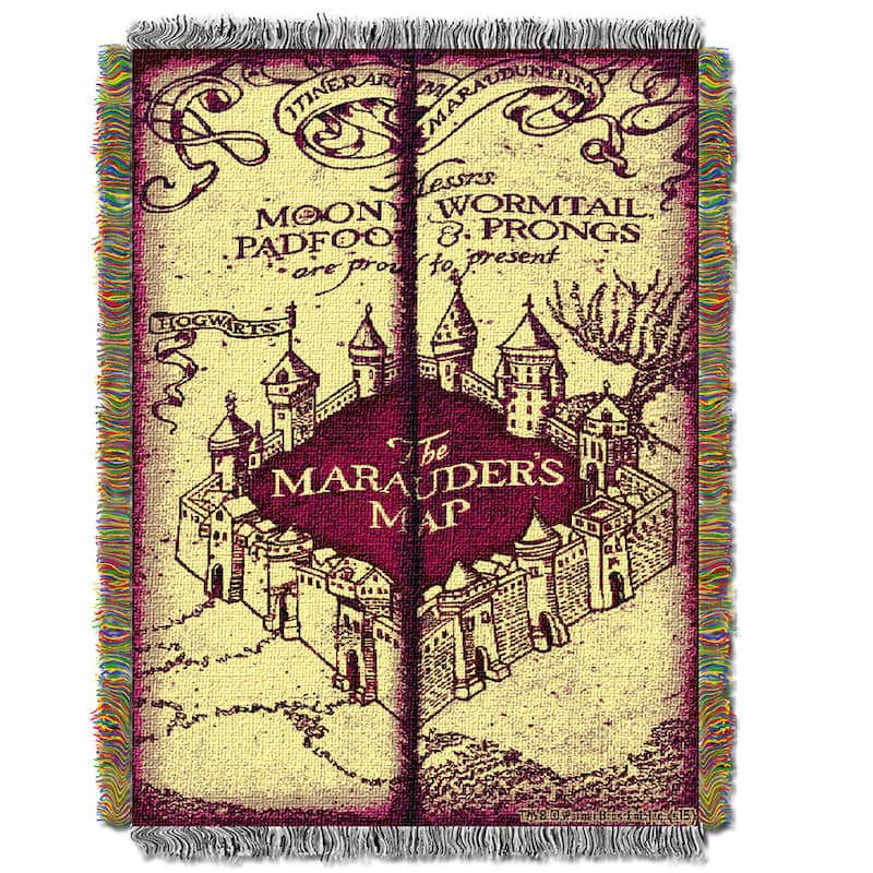 Warner Brothers Harry Potter Marauders Map Tapestry Throw Blanket