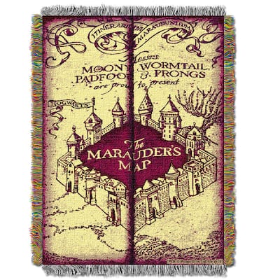 Warner Brothers Harry Potter Marauders Map Tapestry Throw Blanket