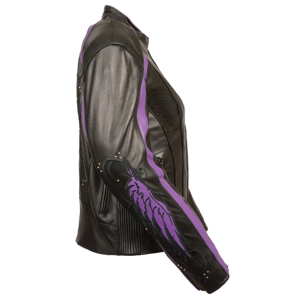 Details about / Women/'s Leather Motorcycle Stud and Wings Jacket