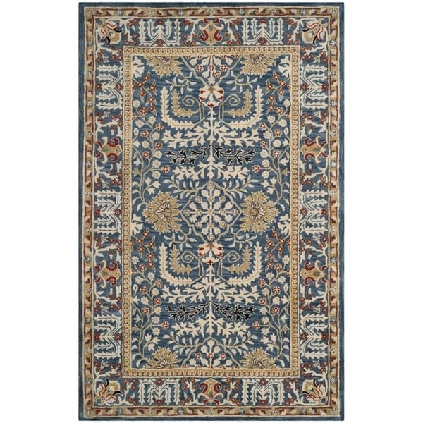 Safavieh Antiquity Traditional Handmade Dark Blue/ Multi Wool Rug - 2' X 3'