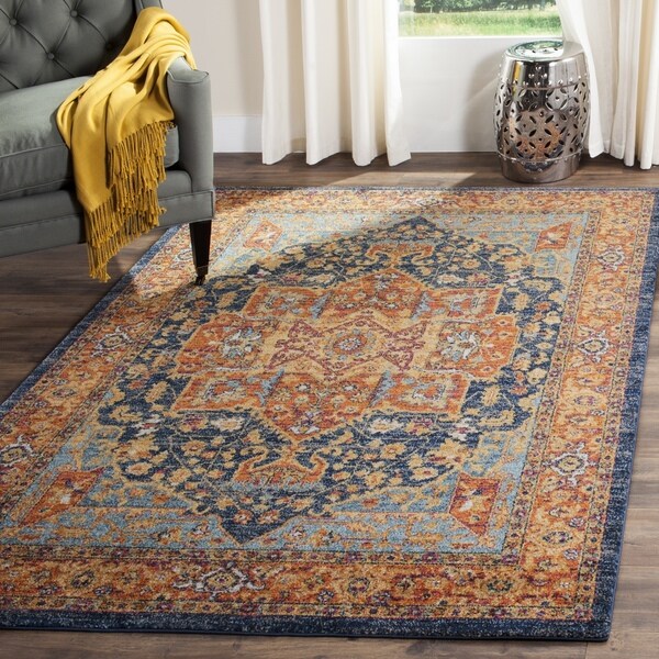 Safavieh Evoke Vintage Medallion Blue/ Orange Distressed Rug (2' 2 x 4')