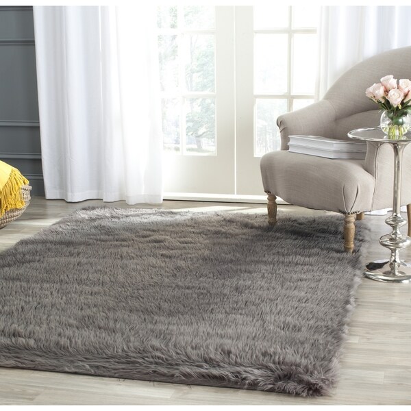 Shop Safavieh Handmade Faux Sheepskin Grey Japanese Acrylic Rug 2' X