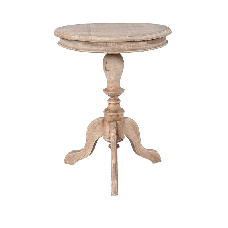Unfinished Natural Mindi Wood Accent Table by East at Main