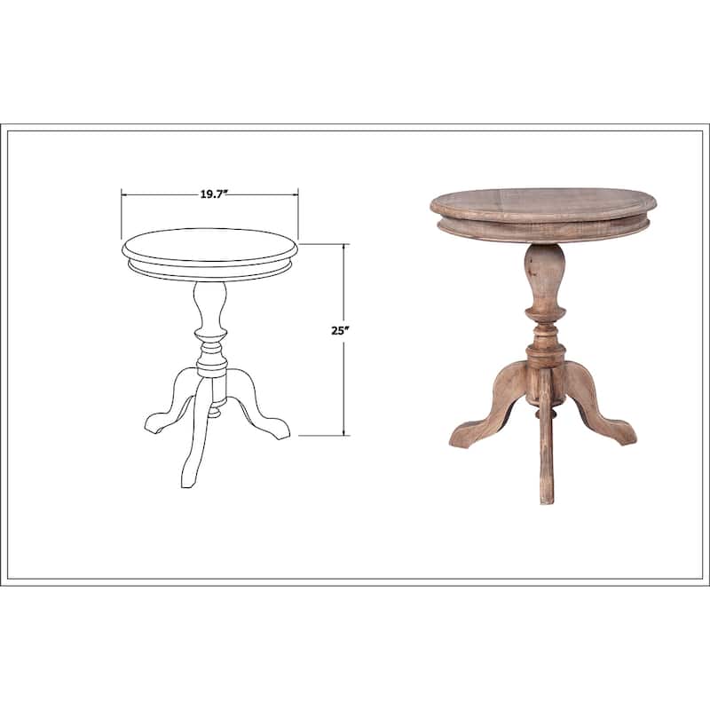 Unfinished Natural Mindi Wood Accent Table by East at Main