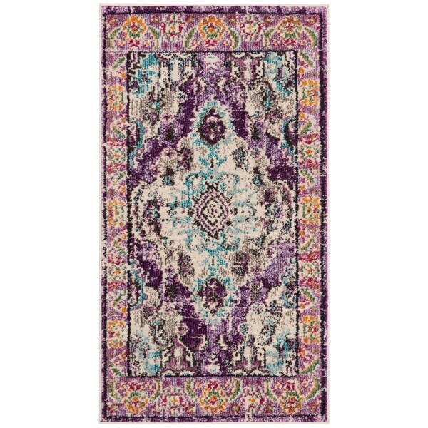 Safavieh Monaco Amelie Vintage Medallion Violet/ Light Blue Rug - 2'2" x 4'