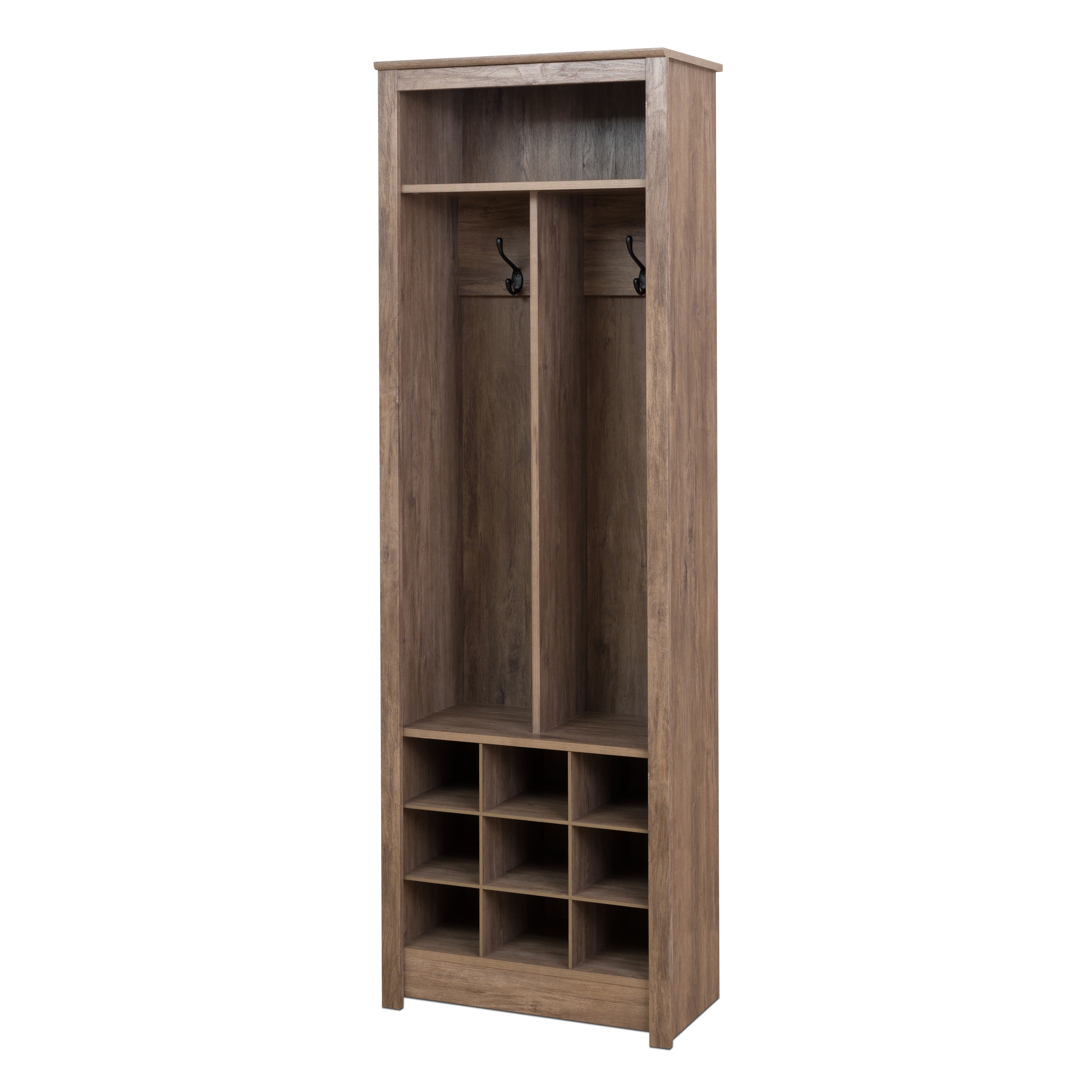 Shop Black Friday Deals On Space Saving Driftwood Grey Entryway Organizer With Shoe Storage Overstock 13293204