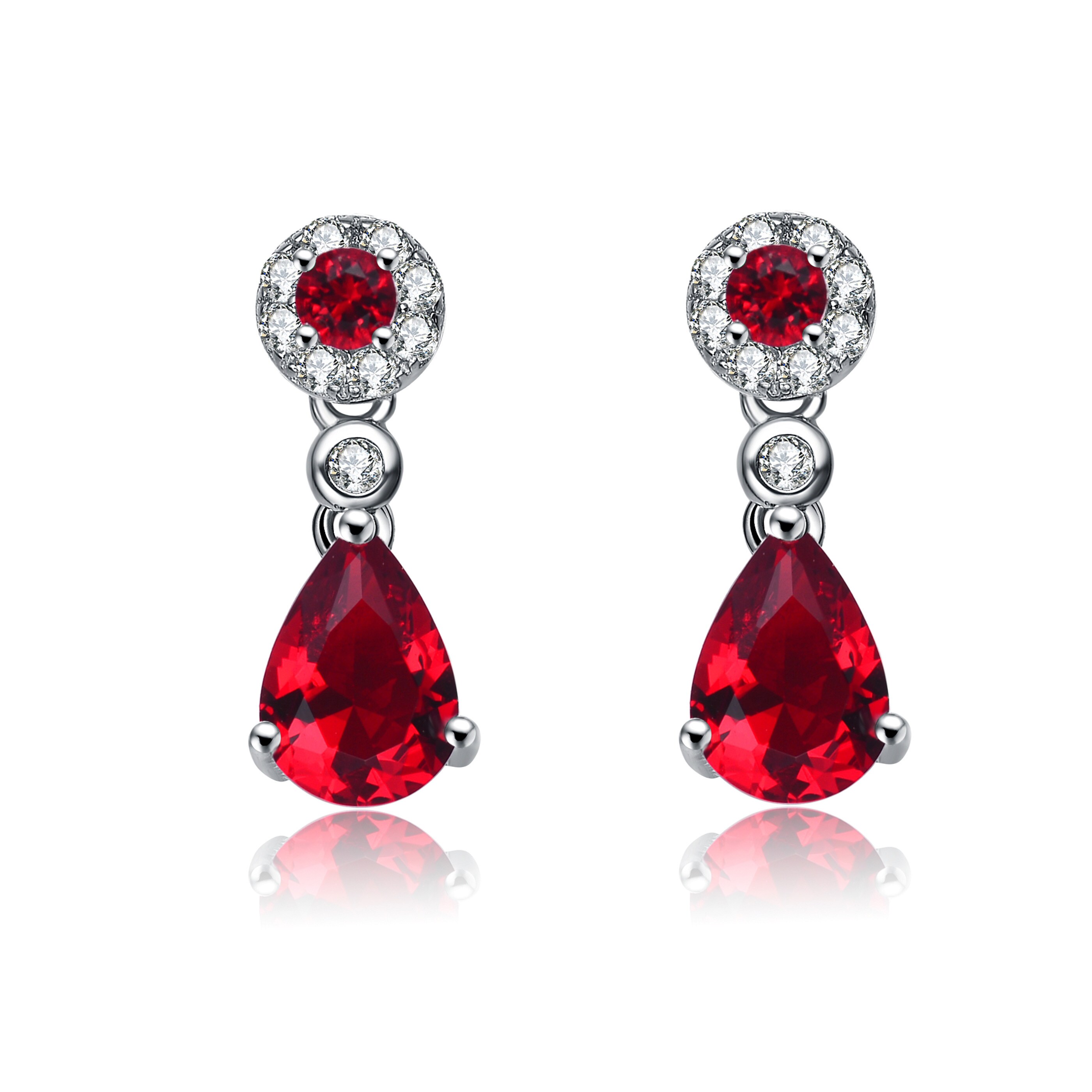 Red cubic hot sale zirconia earrings