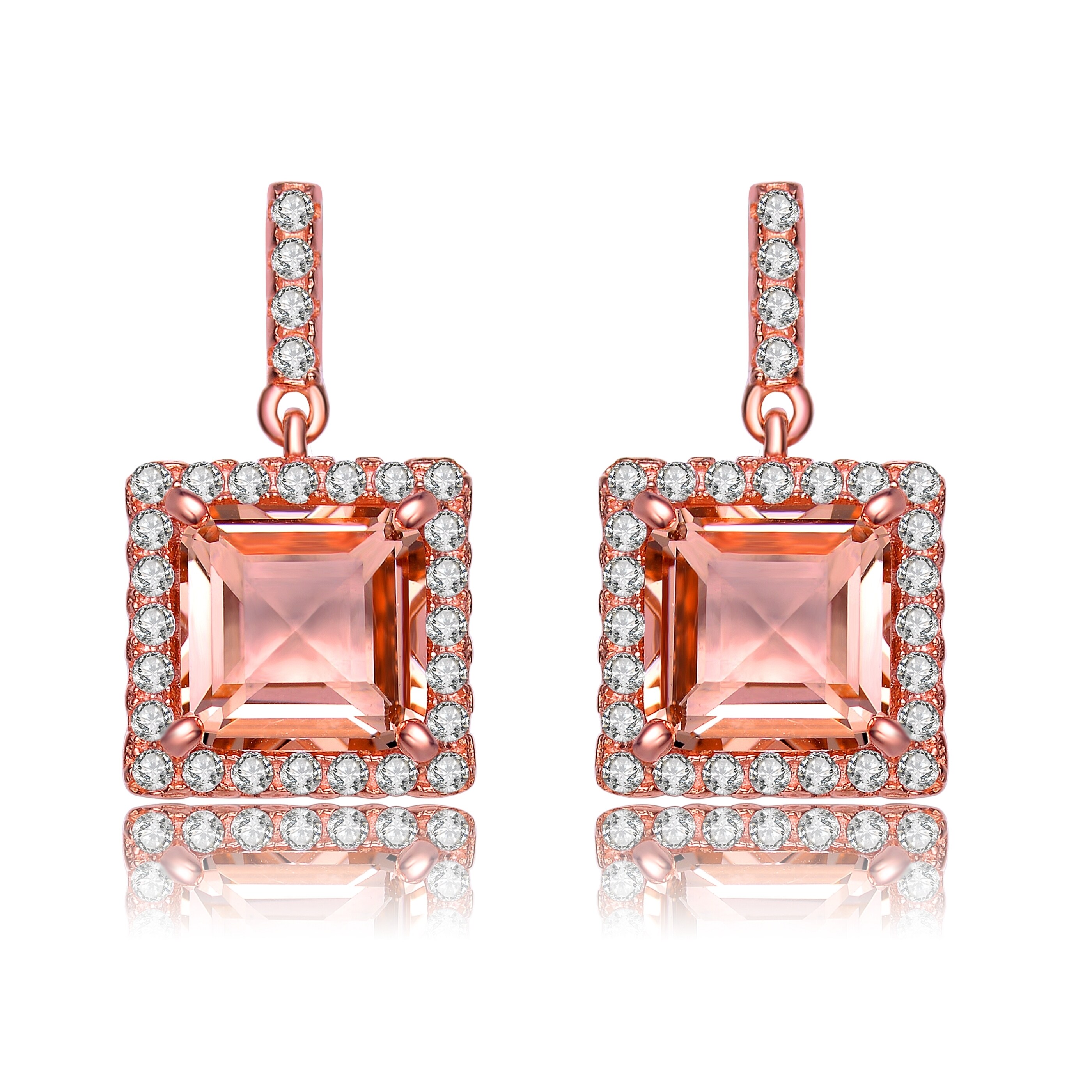 rose gold zirconia earrings