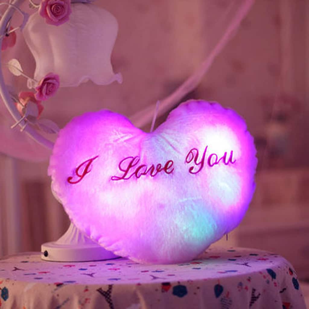 The Illuminator Purple Heart Cotton Color Changing LED Light Up Plush ...