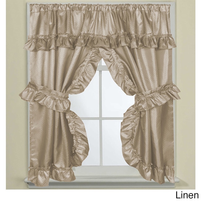 70-inch Wide x 45-inch Long Bathroom Window Curtain Panel Pair with Tie