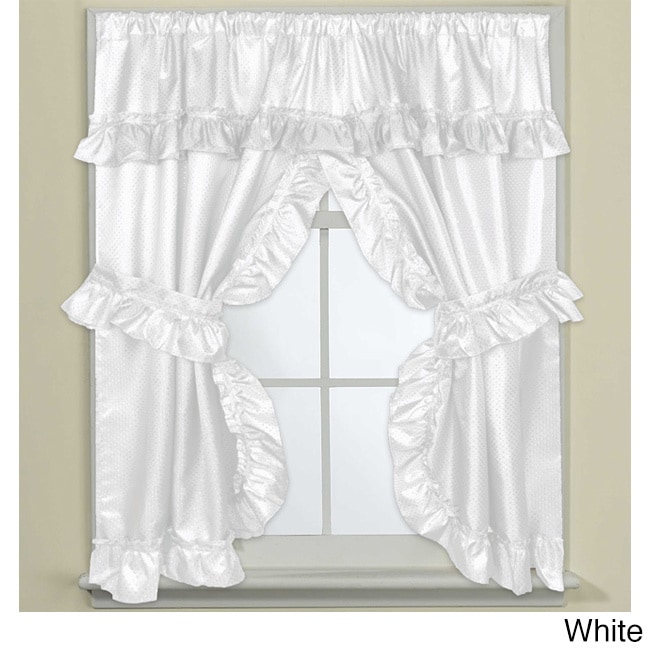 70inch Wide x 45inch Long Bathroom Window Curtain Panel Pair with Tie