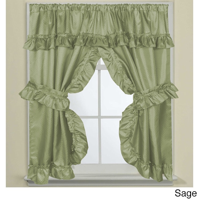 70inch Wide x 45inch Long Bathroom Window Curtain Panel Pair with Tie