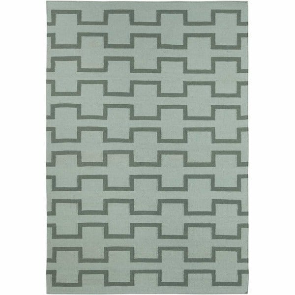 slide 3 of 9, Artist's Loom Flatweave Contemporary Geometric Pattern Wool Rug (7'x10') Blue/Green