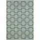 preview thumbnail 2 of 7, Artist's Loom Flatweave Contemporary Geometric Pattern Wool Rug (7'x10') Blue/Green