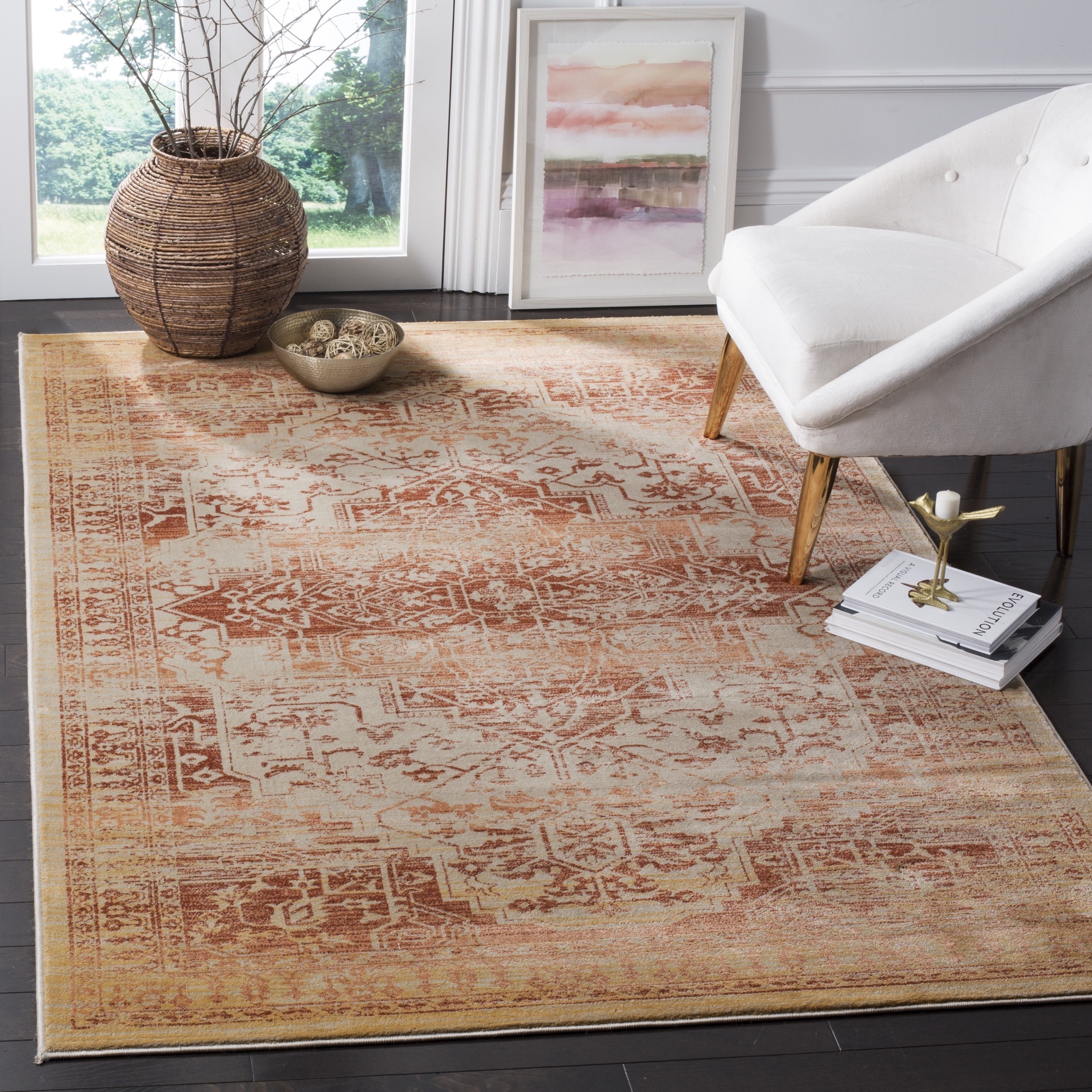 Shop Safavieh Evoke Vintage Oriental Rust/ Cream Distressed Rug 8' x