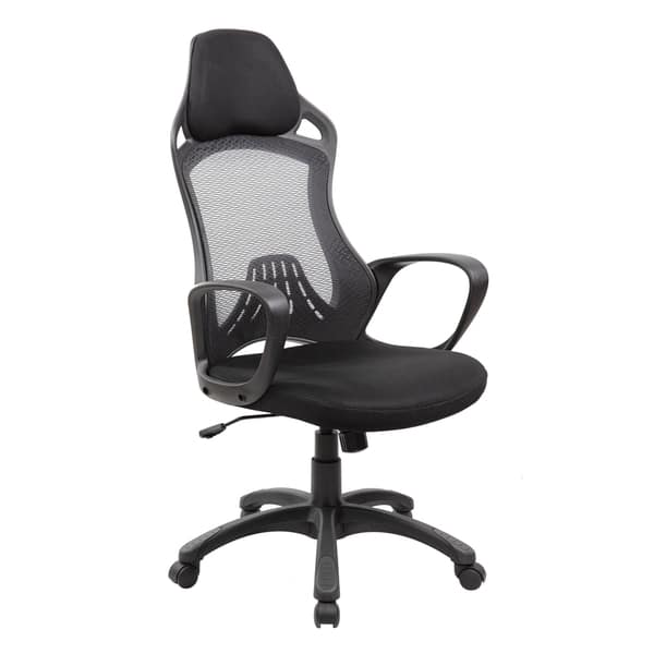 Shop Black Mesh Nylon Wood Swivel Computer Desk Chair With