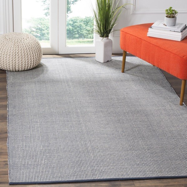Safavieh Hand Woven Montauk Flatweave Ivory Navy Cotton Rug 8 X Safavieh Hand Woven Montauk Flatweave Ivory Navy Cotton Rug 8 X27
