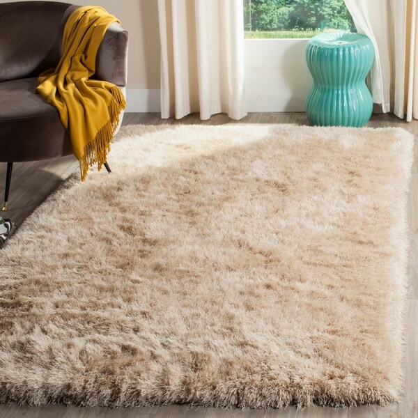 Safavieh Handmade Venice Shag Luxurious Champagne Rug - 8'6" x 12'