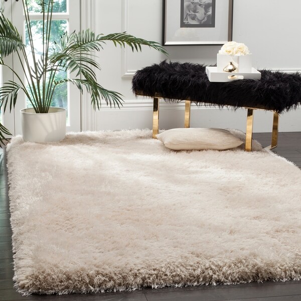 Safavieh Handmade Luxe Shag Bahija Solid Polyester Rug