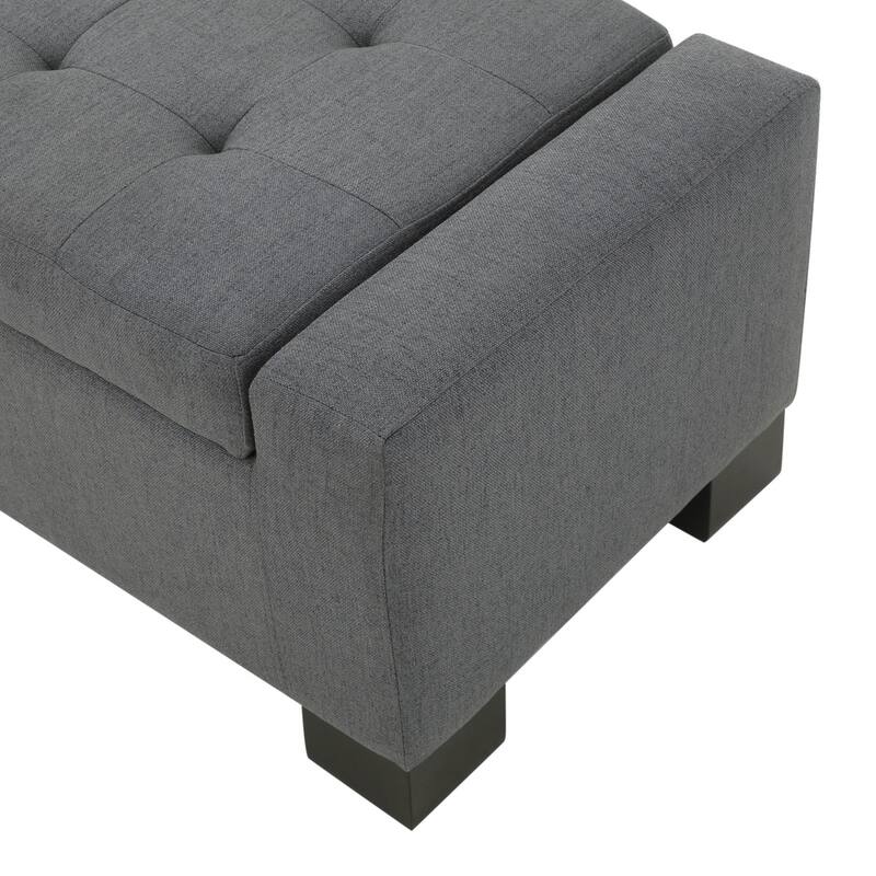 Lawton Fabric Storage Ottoman Bench by Christopher Knight Home
