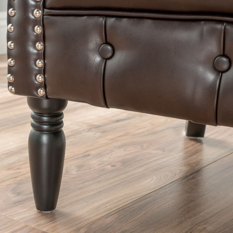 Akira Tufted Bonded Leather Club Chair by Christopher Knight Home