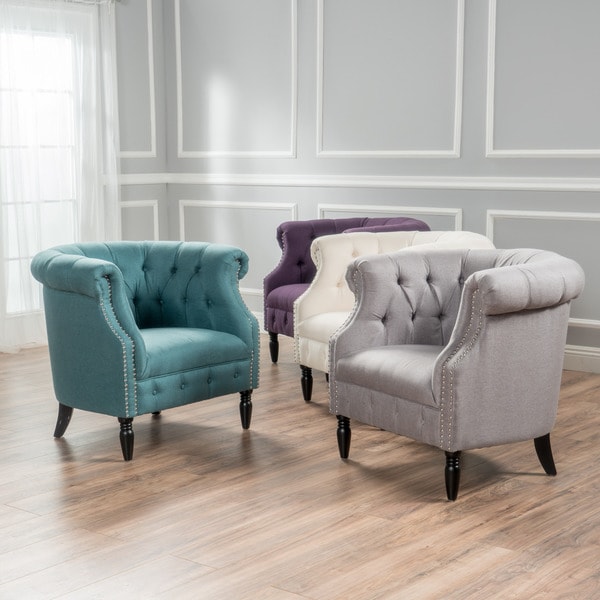 Akira Tufted Fabric Club Chair by Christopher Knight Home. Opens flyout.
