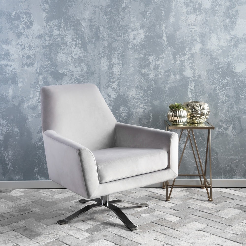 Ailis Velvet Fabric Swivel Club Chair by Christopher Knight Home