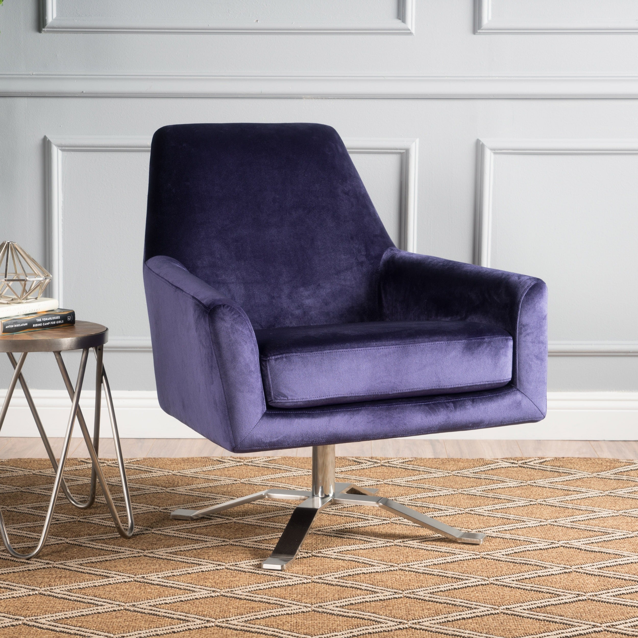 ailis velvet fabric swivel club chair by christopher knight home