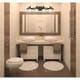 preview thumbnail 5 of 4, Golden Lighting Belle Meade Rubbed Bronze 4-light Bath Vanity with Tea Stone Glass
