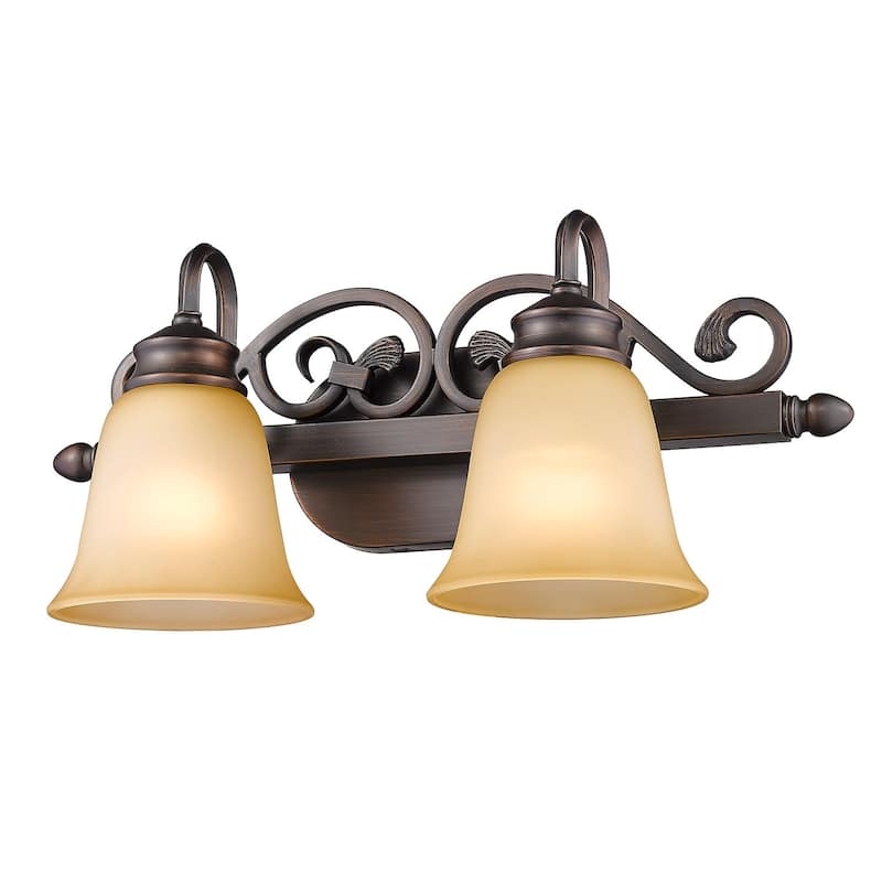 Golden Lighting Belle Meade Bronze Metal/ Glass 2-light Bath Vanity Fixture