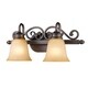preview thumbnail 3 of 3, Golden Lighting Belle Meade Bronze Metal/ Glass 2-light Bath Vanity Fixture