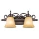preview thumbnail 1 of 3, Golden Lighting Belle Meade Bronze Metal/ Glass 2-light Bath Vanity Fixture