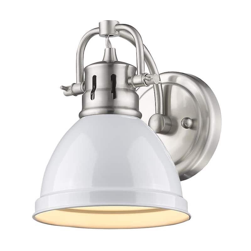 Golden Lighting Duncan Pewter With a White Shade 1-light Bath Vanity