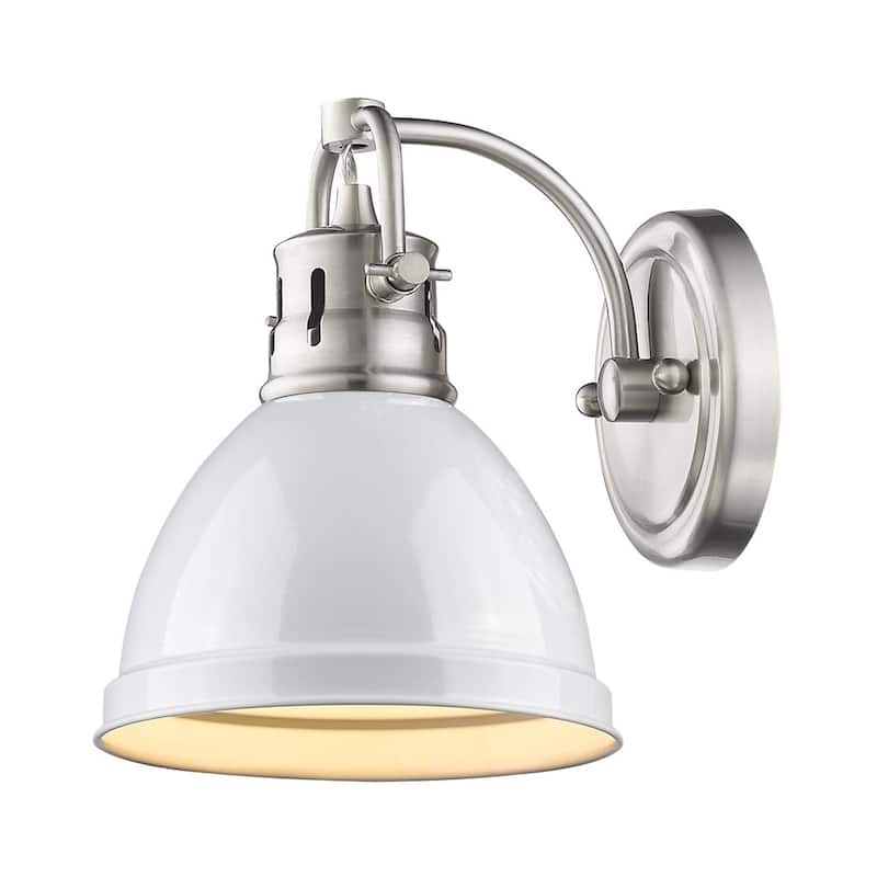 Golden Lighting Duncan Pewter With a White Shade 1-light Bath Vanity