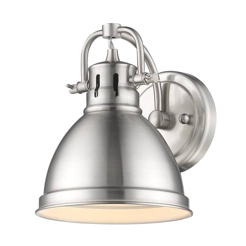 Golden Lighting Duncan Pewter Steel 1-light Bath Vanity Light