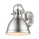 preview thumbnail 3 of 1, Golden Lighting Duncan Pewter Steel 1-light Bath Vanity Light