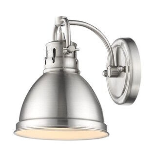 Golden Lighting Duncan Pewter Steel 1-light Bath Vanity Light