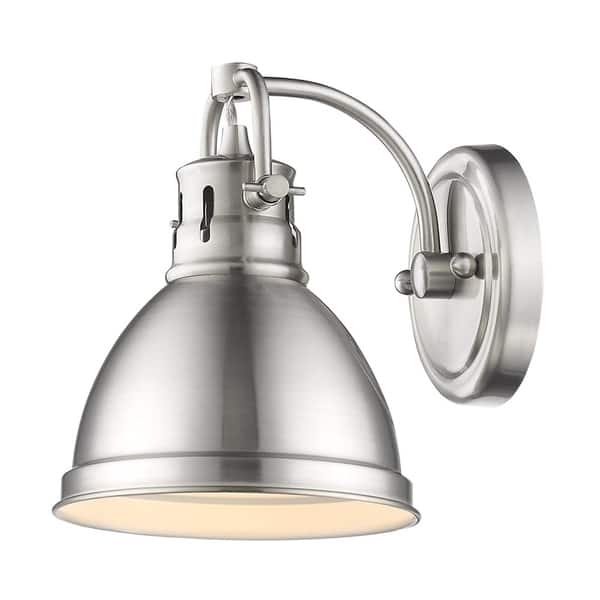 slide 2 of 3, Golden Lighting Duncan Pewter Steel 1-light Bath Vanity Light