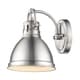 preview thumbnail 1 of 1, Golden Lighting Duncan Pewter Steel 1-light Bath Vanity Light