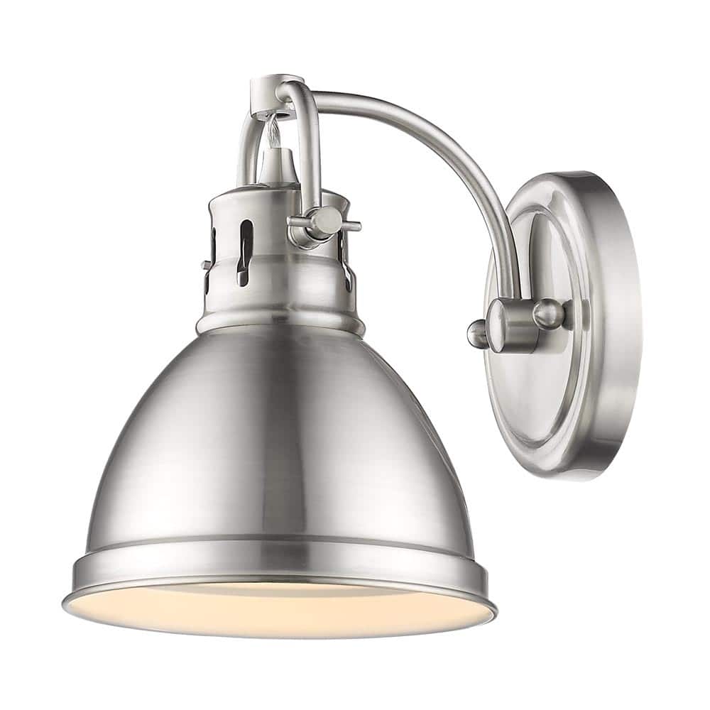 Golden Lighting Duncan Pewter Steel 1-light Bath Vanity Light