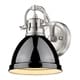 preview thumbnail 4 of 2, Golden Lighting Duncan Black Shade 1-light Bath Vanity Fixture