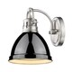 preview thumbnail 3 of 2, Golden Lighting Duncan Black Shade 1-light Bath Vanity Fixture