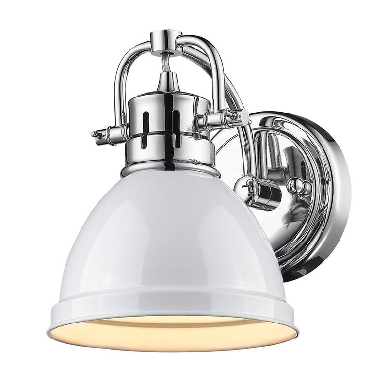 Golden Lighting Duncan Chrome and White Shade Steel 1-light Bath Vanity