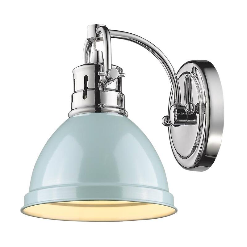 Golden Lighting Duncan Chrome with Seafoam Shade 1-light Bath Vanity Fixture